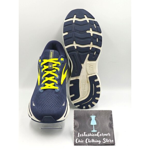 Brooks  Ghost 15 Men's Navy Blue Green Mesh Neutral Running Shoe Size 13 2843 - Picture 3 of 16